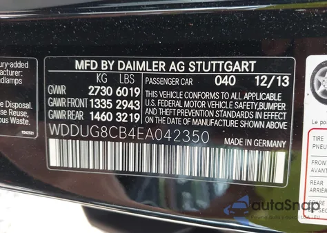 2014 Mercedes-Benz S 550 z USA, uszkodzony, nr VIN WDDUG8CB4EA042350